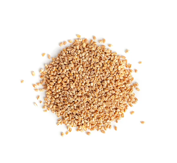 Weizenkörner Isoliert Gerstenstapel Trockene Getreidesamen Für Brot Spelta Gesunde Biologische — Stockfoto