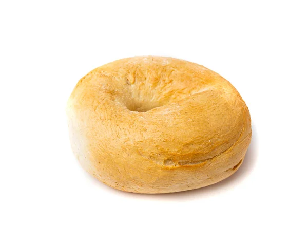 Bagel Isolated One Bread Bun Wheat Bakery Breakfast Plain Circle — Stock Photo, Image