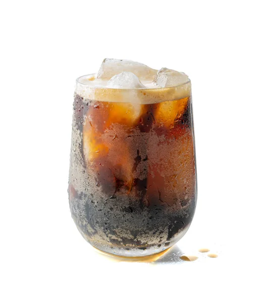 Iced Porter Beer Isolated Cold Stout Glass Dark Beer Foam — Stock Photo, Image