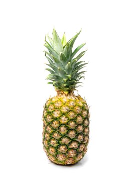 Tüm Ananas, Büyük Ananas, Comosus Tropikal Meyve, Olgun Çam Elması, Beyaz Arkaplanda Ananas