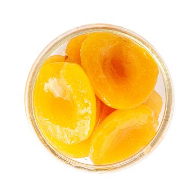 Kavanozda Şeftali Konservesi, Şurupta Kayısı Yarısı, Sarı Meyve Tatlısı, Konserve Şeftali Komplosu, Beyaz Arkaplanda Portakal Kabuklu Şeftali Dilimleri