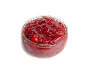 Yabanmersini Reçeli Smear, Lingonberry Sosu, Kırmızı Marmelat Splash, Kızılcık Jölesi, Cowberry Confiture Smudge, Şurup Lekesi, Çilek Sosu Damlaları, Beyaz Arkaplandaki Dökülen Kızılcık Reçeli