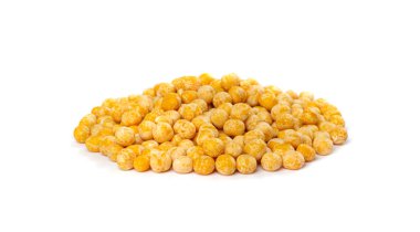 Dry Yellow Peas Isolated, Whole Pea Pile, Raw Legume, Protein Source, Healthy Vegan Food, Dry Yellow Peas on White Background