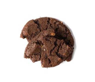 Kırık Çikolatalı Bisküvi, Siyah Yuvarlak Kurabiye, Kara Yumuşak Bisküviler, Ev Yapımı Tereyağlı Kurabiyeler, Beyaz Arkaplanda Taze Tatlı Kakao Krakeri