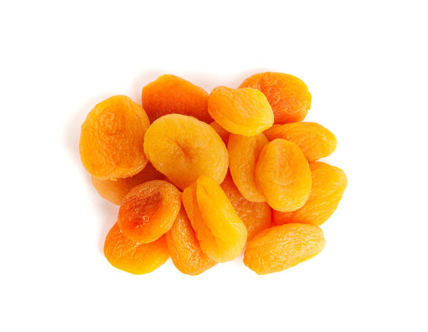Dry Apricot Isolated, Dried Apricots Pile, Healthy Orange Fruits Group, Sweet Organic Dessert Snack, Healthy Diet Food, Dry Apricots on White Background