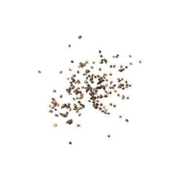 Kakule tohumları izole, Yeşil Kardamon, Kuru Kardamon, Dağılmış Kardamum Baharatı, Genera Elettaria Fasulyesi, Cardamomum Baharatı, Beyaz Arkaplandaki Kuru Yeşil Kardaanne Kapsülleri