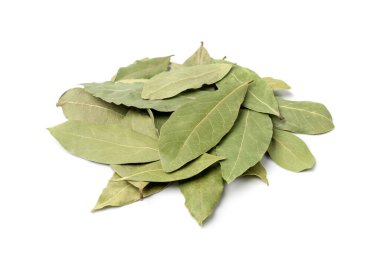 Kuru Koyun Yaprakları, Laurel Yaprağı, Doğal Baharatlı Bayrak, Kokulu Malzeme, Aromatik Baharat, Kuru Koyun Yaprakları Beyaz Arkaplanda İzole Edilmiş
