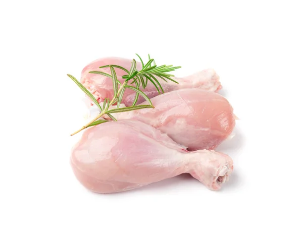 Raw Chicken Drumsticks Isolated Uncooked Poultry Legs Fresh Hen Meat Stock Picture