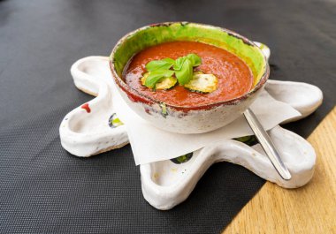 Fasulye ve Chipotle Pepper, Gazpacho, Meksika Domates Çorbası, Sağlıklı Sebze Püresi, Sıcak Kremalı Rajma, Restoran Kasesinde Chawal