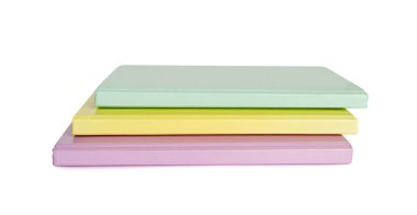 Metin, Moleskin Şablonu, Boş Düzenleyici, Yeni Günlük, Mavi Arkaplan Üst Görünümü Üzerine Not Defteri Yazılı Ofis Masasında Kopyalama Defterleri