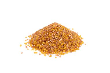 Şeker serpiştirilmiş, Altın Şeker serpintisi, Tatlı Kahverengi Gevrek Süsleme, Renk Şekeri, Beyaz Arkaplan Görünümünde Çok Renkli Kristaller