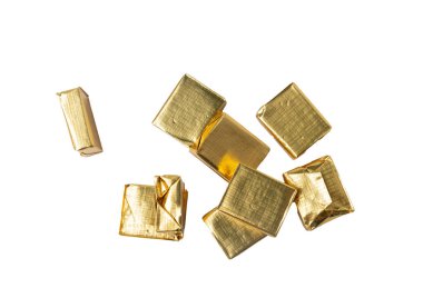 Stok Küpü İzole Edildi, Sebze Stoku Konsantratı, Et suyu Küpü, Bouillon Küpü, Beyaz Arkaplan Üst Görünümlü Anında Baharat Çorbası