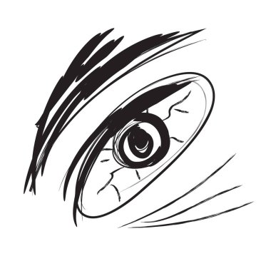 El çizimi göz seti. Optik karalama çizimi, görsel çizim, karalama göz tasarım elementleri oymalı, siyah beyaz geçmişe dönük göz küresi, göz vektör çizimi