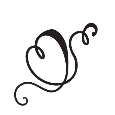 Aralıksız ince çizgili kalp vektör çizimi, minimalist aşk çizimi. Bir satır resim, sevgililer günü ikonu, tek bir düğün taslağı çizimi ya da basit kalp logosu