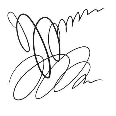 Soyut vuruşlar, sahte imza örnekleri rastgele imzalar, el yazısı karalama belgeleri, imzalı harfler.