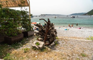 Zanjic, Montenegro, June 20, 2024 Adriatic sea in Zanjice Beach, Adriatic coast, Montenegro views, balkan coastline at high season, european tourism editorial image clipart