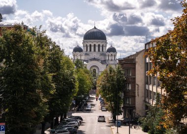 Kaunas, Litvanya, 27 Ağustos 2024 Kaunas Eski şehir, tarihi mimari, eski şehrin turizm merkezi, editoryal imaj