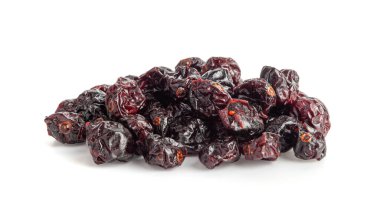 Dry Cranberry Pile Isolated, Dried Lingonberry Berries, Cowberry Natural Dessert, Healthy Diet, Organic Snack, Dry Cranberries on White Background clipart