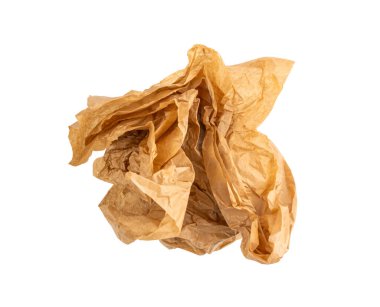 Buruşuk Kağıt Top İzole, Rugged Wrapping Round Lump, Eski Kağıt Doku, Kolaj için Kırışık Çarşaf, Tasarım ve Montaj, Metin İçin Yer