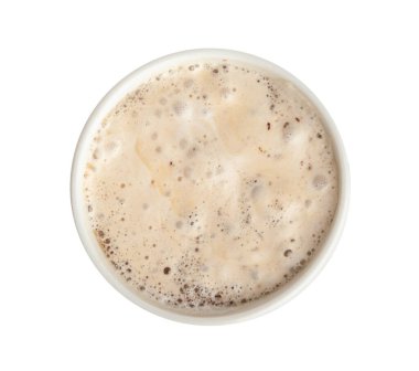 İzole edilmiş sıcak çikolata kupası, kakao bardağı, kakao içeceği, köpüklü Noel içkisi bardağı, sağlıklı kahvaltı, beyaz arka planda sıcak çikolata kupası.