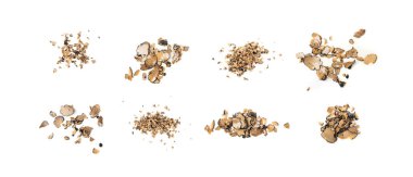 Doğranmış Truffle Parçaları İzole Edildi, Tuber Melanosporum Mantar Toplama Parçaları, Siyah Mantar Kesikleri, Aroma Baharat Mantar Parçacıkları Beyaz Arkaplanda