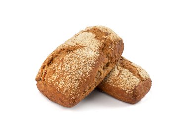 Tam buğday ekmeği izole, fitness kabaklı havuçlu çörekler tohumlu, tahıllı tahıllı çörekler beyaz arka planda çavdar.