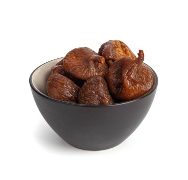 Kuru İncirli, Kurutulmuş Ficus Carica Meyvesi, Tatlı Sağlıklı Diyet, Tropikal Tatlı, Buruşuk Kurutulmuş Atıştırmalık, Beyaz Arkaplanda Kuru İncirler