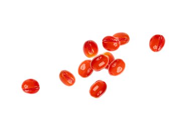 Düşen Turşu Salamura Domatesler, Uçan Küçük Domates, Sağlıklı Fermente Sebzeler, Salamura Salamura Yemekler, Beyaz Arkaplanda Turşu Domatesler