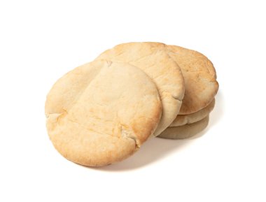 Pita yassı ekmek, buğday ezmesi yassı ekmek Arap ekmeği, chapati, Yunan pidesi naan, khubz veya beyaz arka planda tortilla olarak da bilinir.