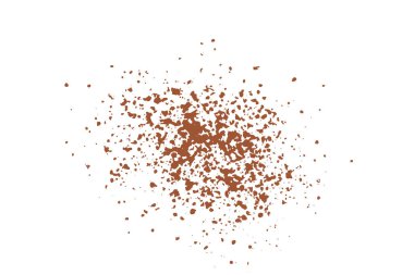 Kakao tozu silueti, dağınık kakao tozu ikonu, kuru kakao fasulyesi, ev yapımı çikolata için kakao tozu, vektör illüstrasyonu.