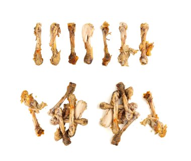 Tavuk artıkları, Kirli Tabakta Tamamlanmamış Izgara Tavuk, Et Parçaları ve Kemikler, Yemekten Sonra Bowling, Beyaz Tabakta Öğlen Yemeği