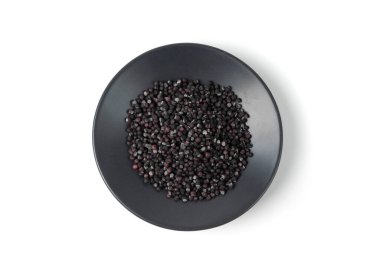 Şeker siyah serpiştirme yığını, yuvarlak şeker serpintileri izole, tatlı renk şekerleme dekorasyonu, beyaz arka planda bir sürü küçük şeker topları