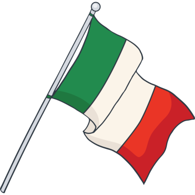 the Italian flag is flying