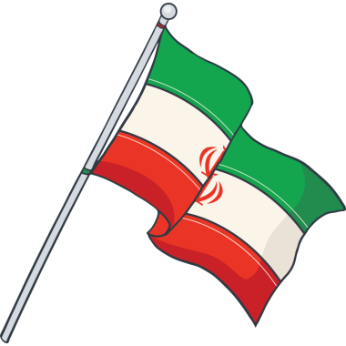 the Iranian flag is flying