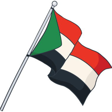 The Sudanese flag is flying