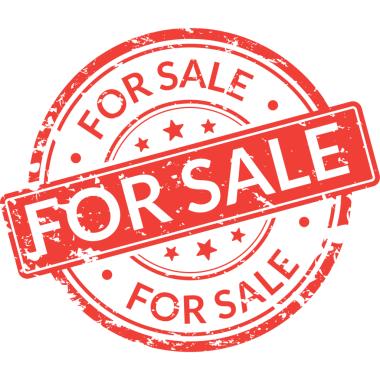 Satılık, kırmızı kauçuk damga