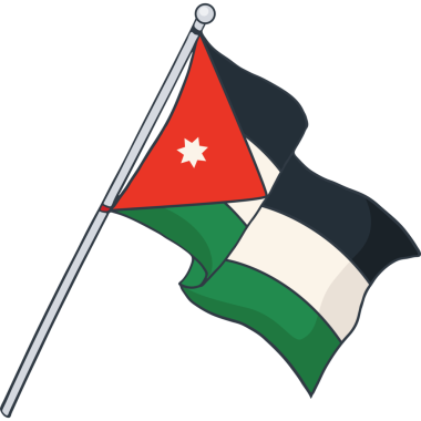 Sallanan Ürdün bayrağının şeffaf çizimi