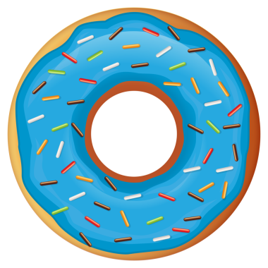 mavi donut karikatür çizimi