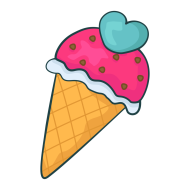 Aşkla süslenmiş dondurma çizimi