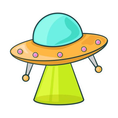 UFO simgesi, etiket illüstrasyonu