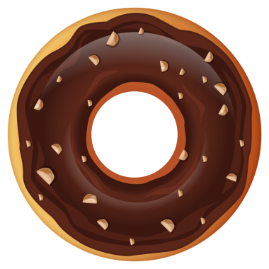 Çikolatalı fıstık ezmeli donutların çizimi