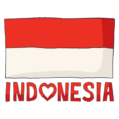 Endonezya bayrak illüstrasyonu, merah putih