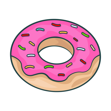 Pembe çilek aromalı donutların çizimi