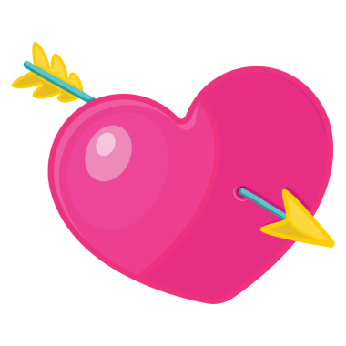 pembe kalp ve ok çizimi