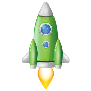 3D yeşil roket illüstrasyonu başlatılıyor