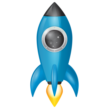 Roket fırlatma simgesi. açılışın düz illüstrasyonu