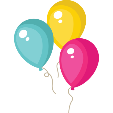 Doğum günü balonları helyum simgesi düz stil