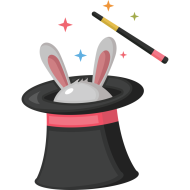 Sihirli şapkalı tavşan, sihirbaz çizimi