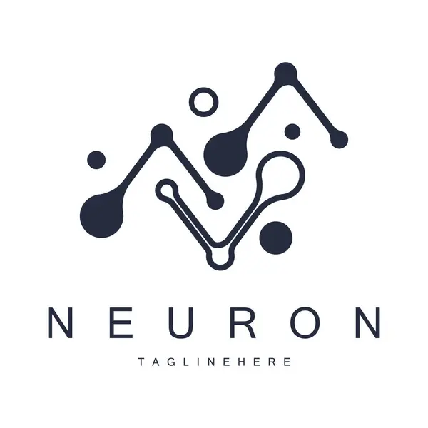 Nöron logosu veya beyin sinir hücresi logosu tasarımı, şablon simgesi, molekül, atom, beyin hücresi, vektör konseptli logo illüstrasyon şablonu