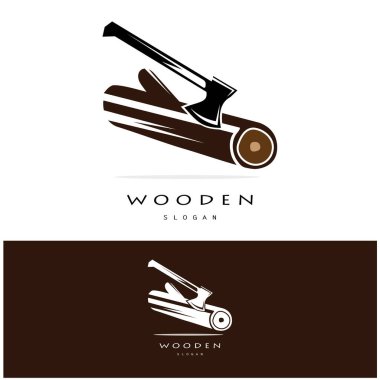 Ahşap logo tasarımı, inşaat için, ahşap işçileri, ahşap işleme şirketleri için.